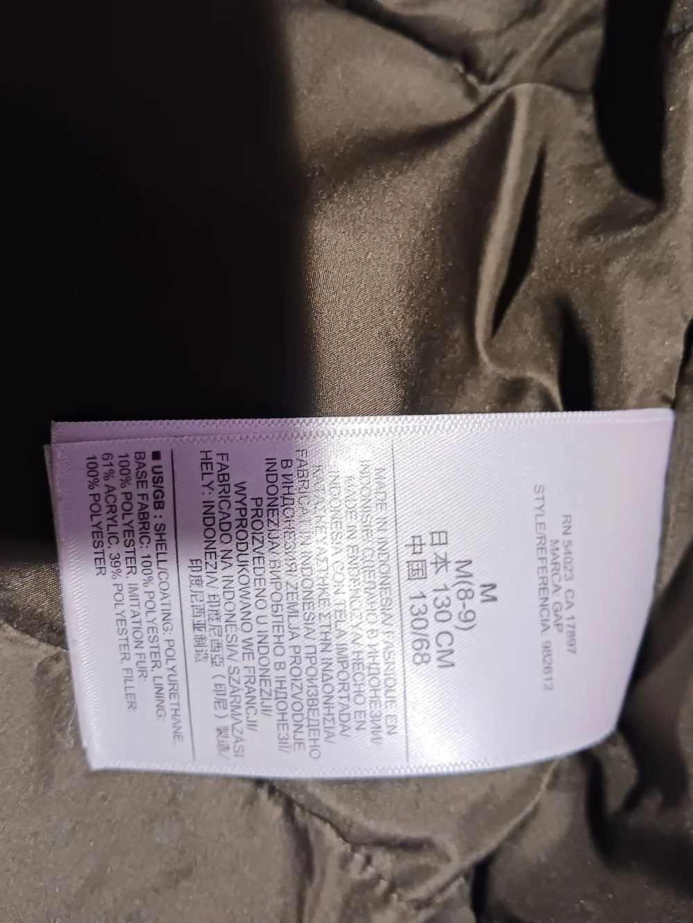 GAP Olive Green Girls' Faux-Fur Hooded Winter Coat
